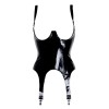 Womens PVC Corset Cupless Corselette in PVC Black 